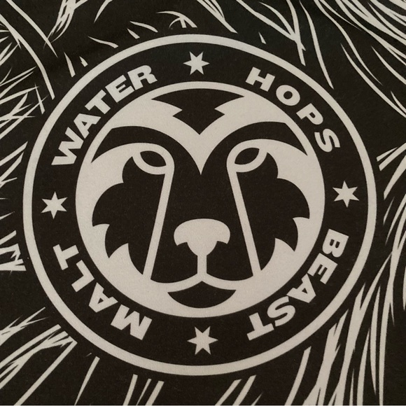 BEAST Water Malt Hops Beast Black Gray Long Sleeve Sweatshirt Mens - Picture 4 of 7